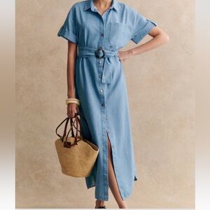 Sézane Dora Dress - Light Blue Size 40